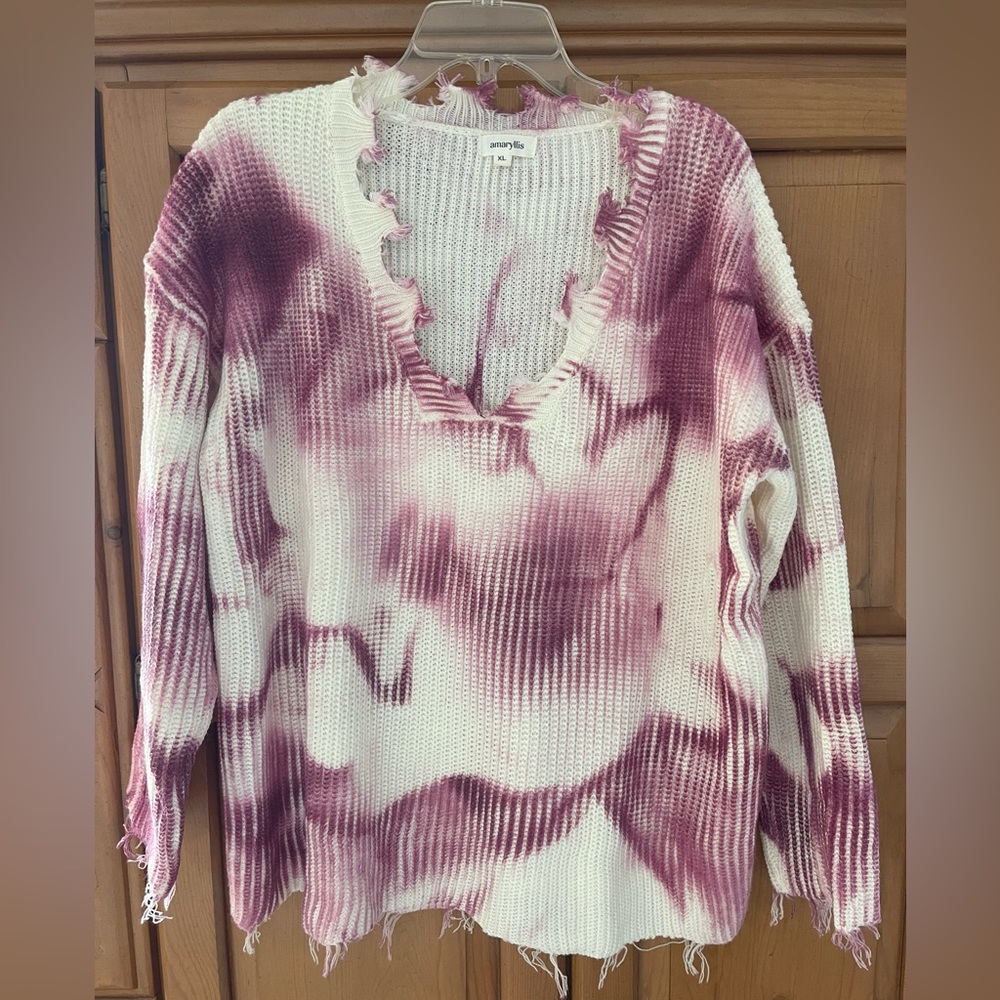 Amaryllis Pink Tye Dye sweater size XL